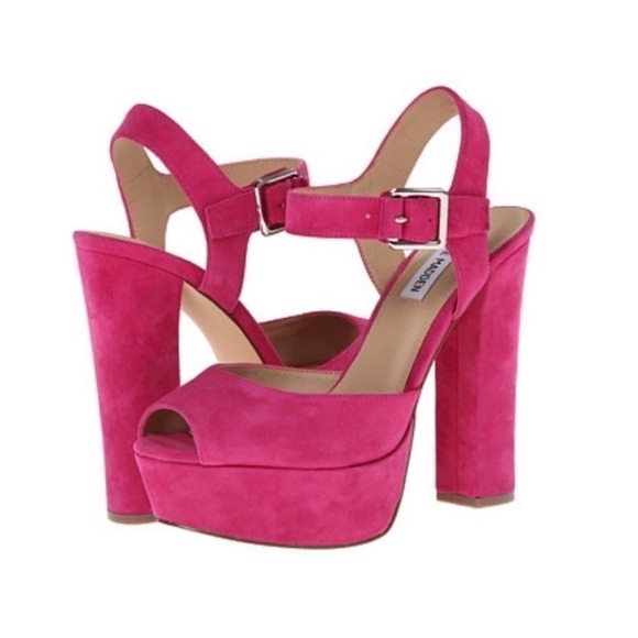 Steve Madden Shoes - Steve Madden Vintage Y2K Jillyy Platform Heels Fuchsia Pink Suede Leather: 9M